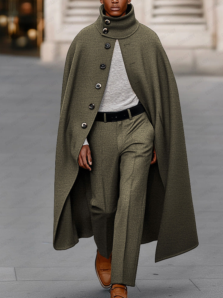 Modern High Neck Cape and Pants Set