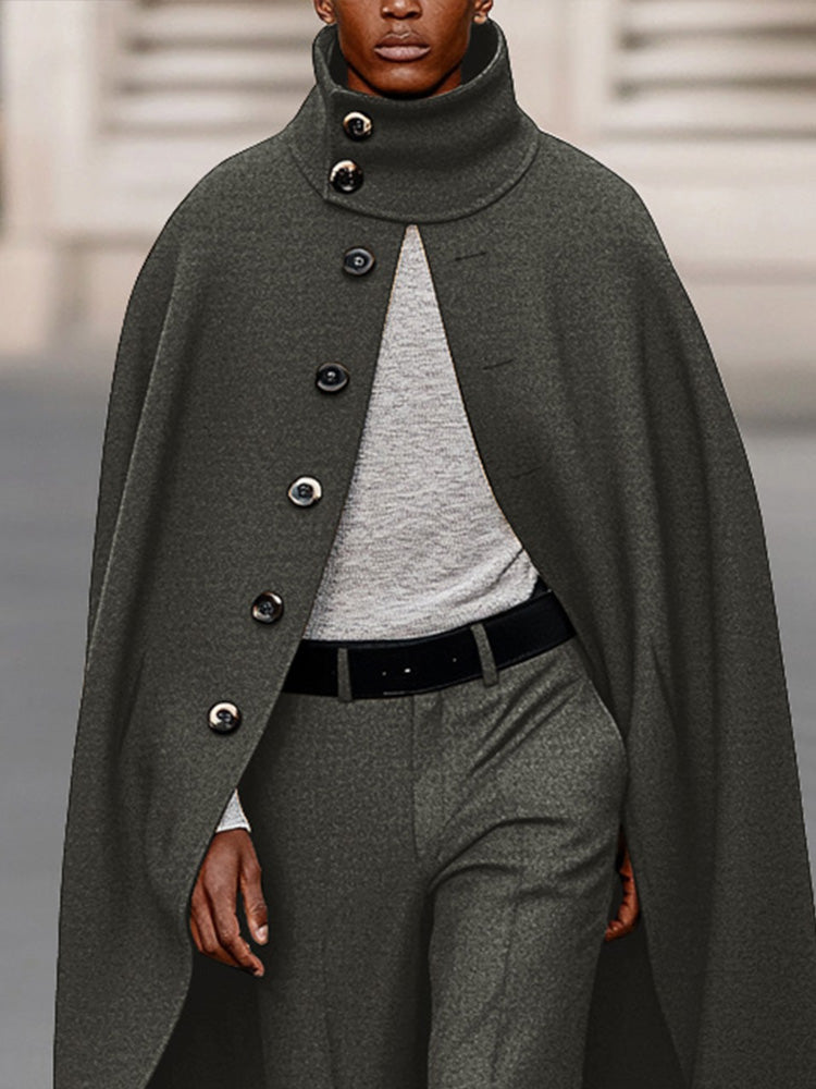 Modern High Neck Cape and Pants Set