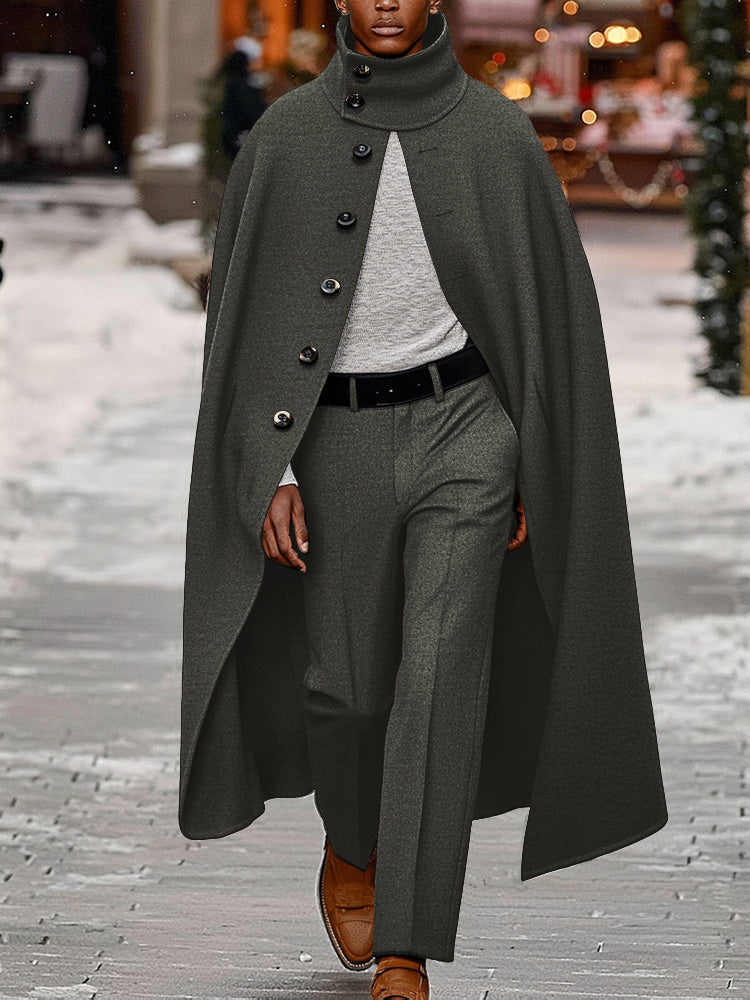 Modern High Neck Cape and Pants Set