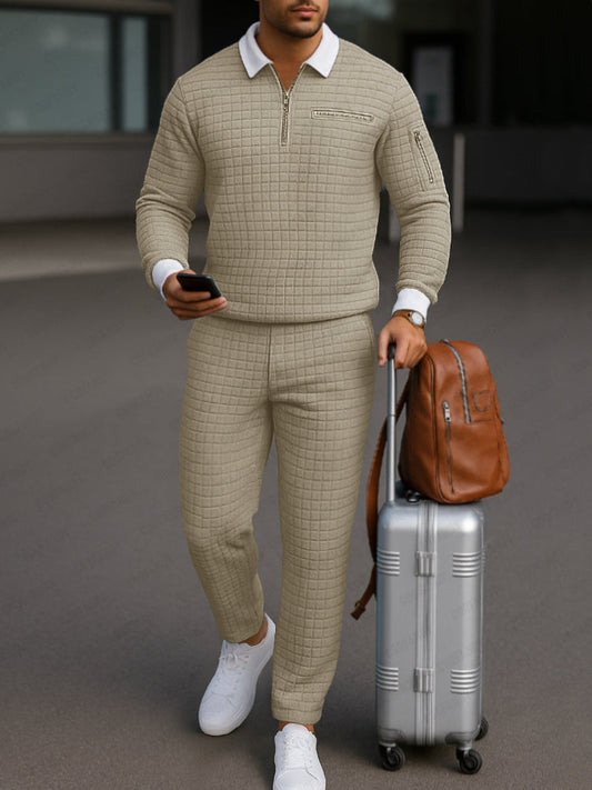 Casual Check Jacquard Matching Set