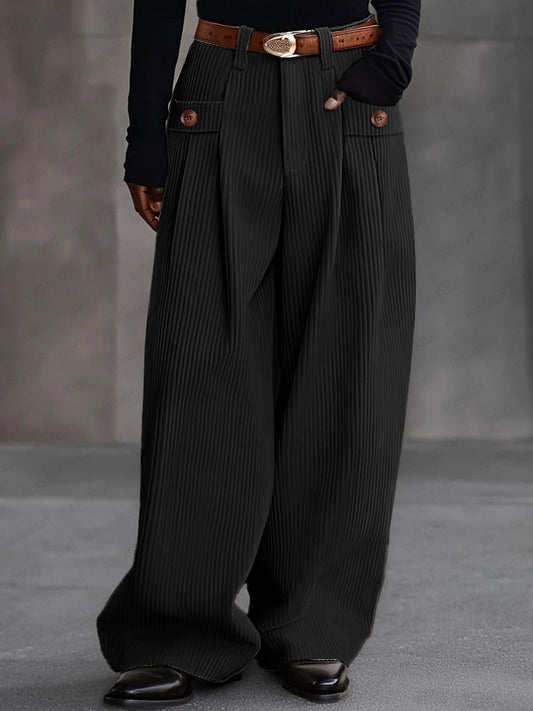 Vintage Corduroy Wide-Leg Pants