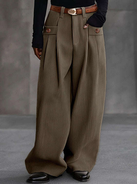 Vintage Corduroy Wide-Leg Pants