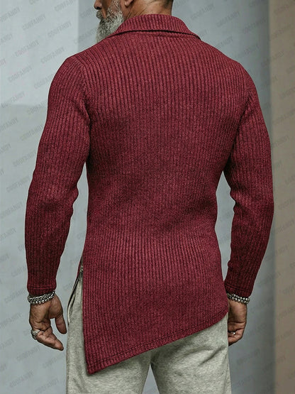 Trendy Asymmetric Hem Elastic Knit Top