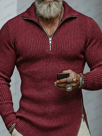 Trendy Asymmetric Hem Elastic Knit Top