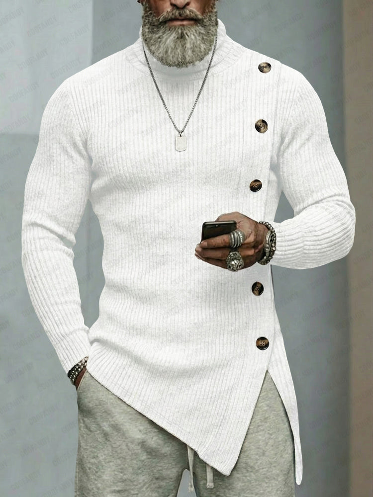 Stylish Asymmetric Cut Elastic Knit Top