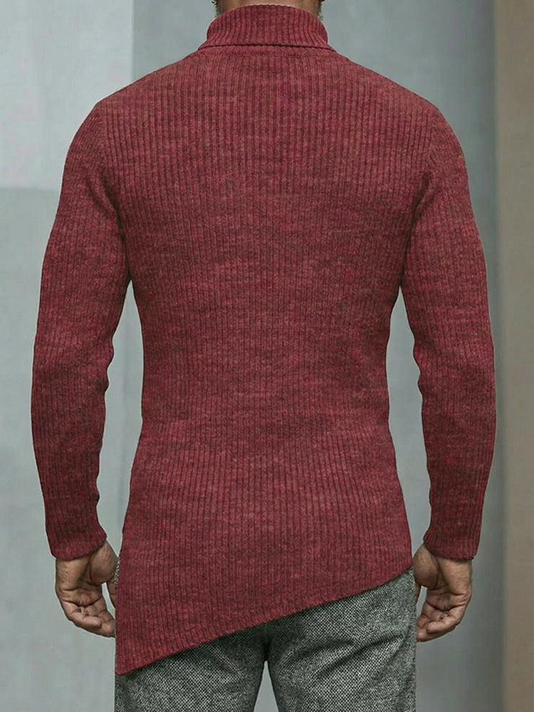 Stylish Asymmetric Cut Elastic Knit Top