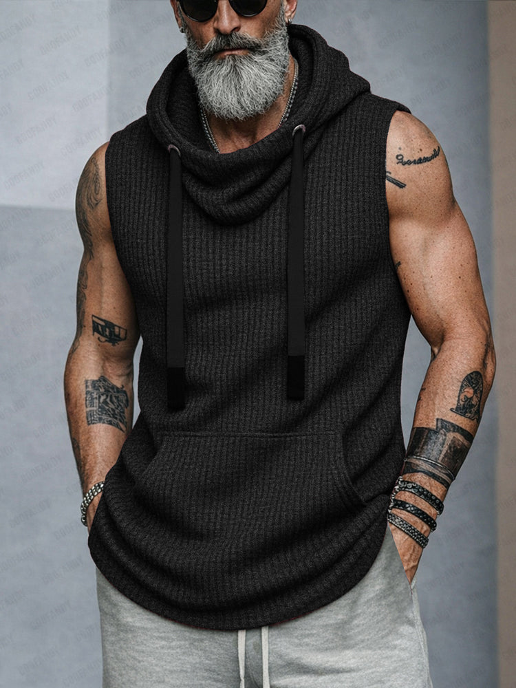 Sporty Hooded Knit Tank Top
