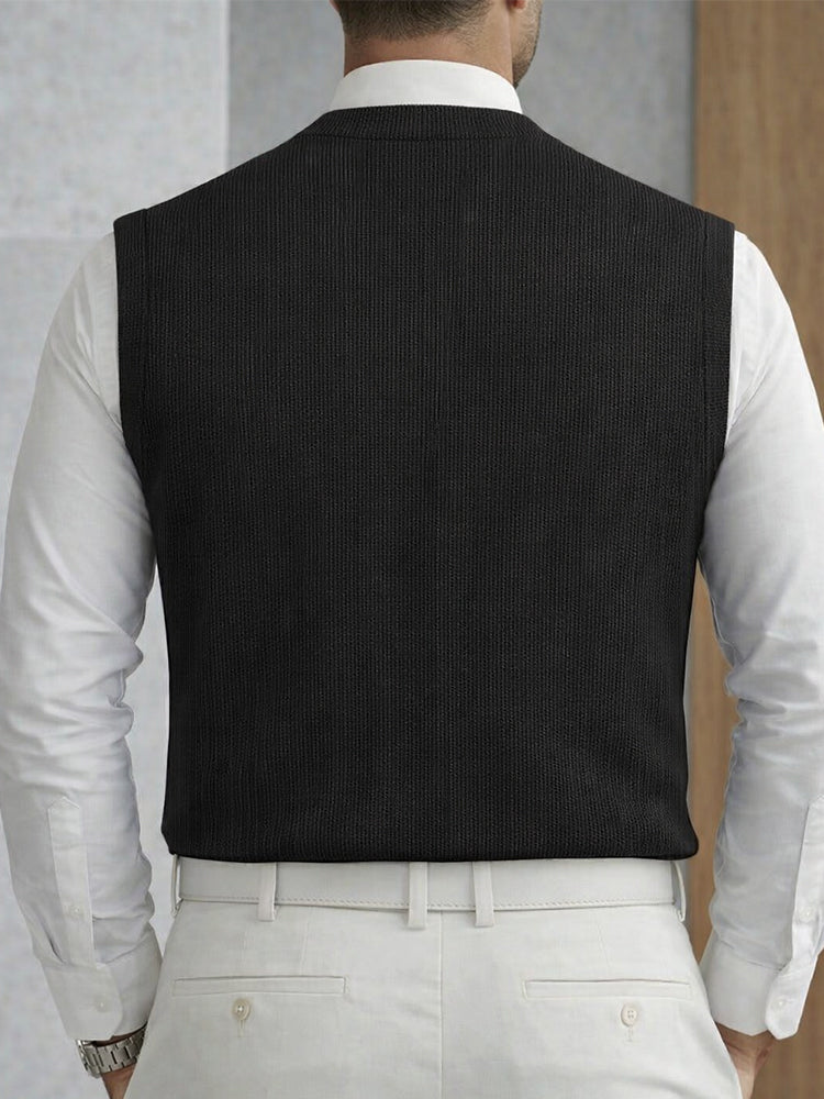 Trendy Versatile Button Accent Ribbed Vest