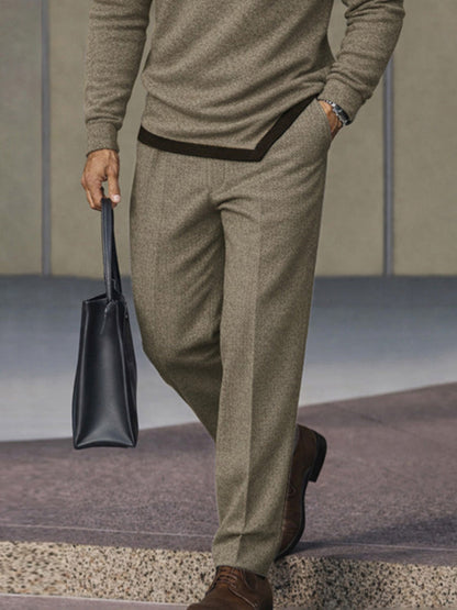 Versatile Asymmetric Hem Polo Shirt Pants Set