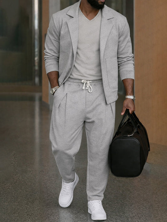 Casual Jacket and Tapered Pants Matching Set