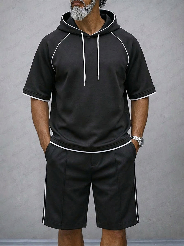 Relaxed Fit Contrast Stitch Tracksuit Set