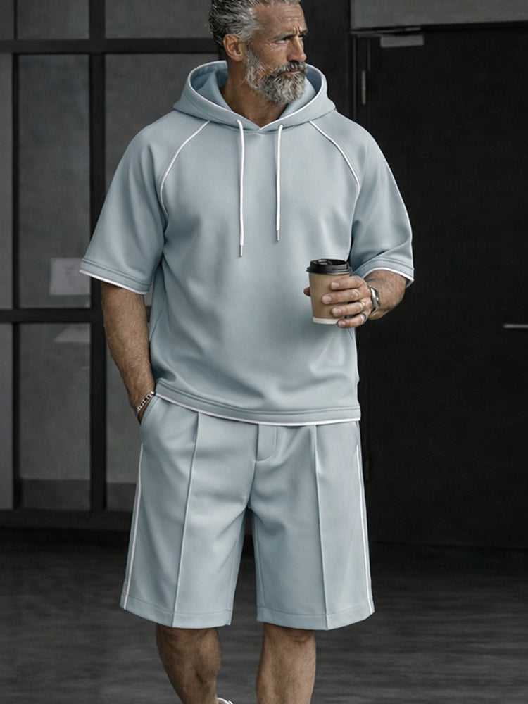 Relaxed Fit Contrast Stitch Tracksuit Set