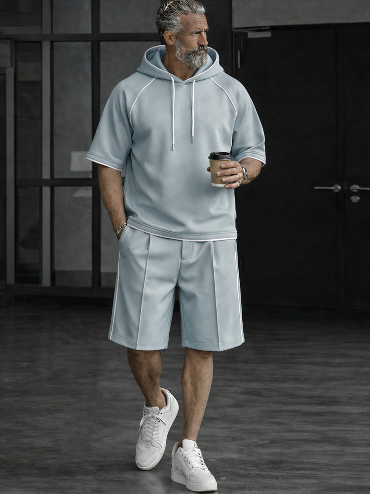 Relaxed Fit Contrast Stitch Tracksuit Set