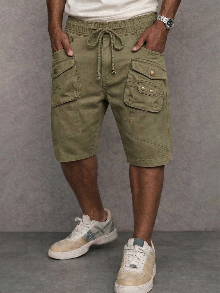 Utility Multi-Pocket 100% Cotton Cargo Shorts