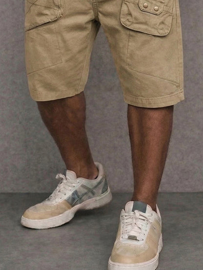 Utility Multi-Pocket 100% Cotton Cargo Shorts