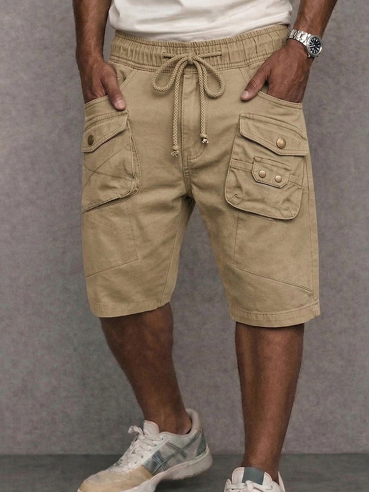 Utility Multi-Pocket 100% Cotton Cargo Shorts