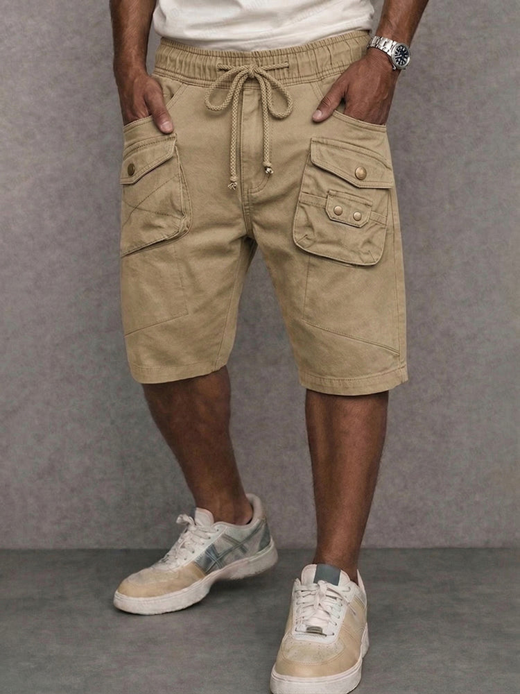 Utility Multi-Pocket 100% Cotton Cargo Shorts