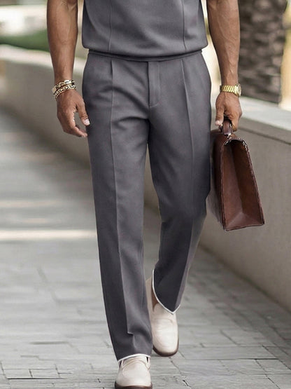 Smart Casual Front Seam T-Shirt Pants Set
