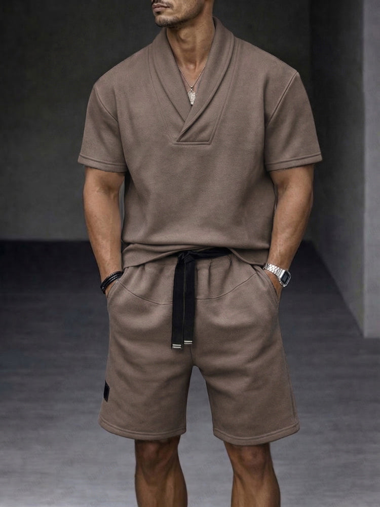 Urban Athleisure Shawl Collar Matching Set