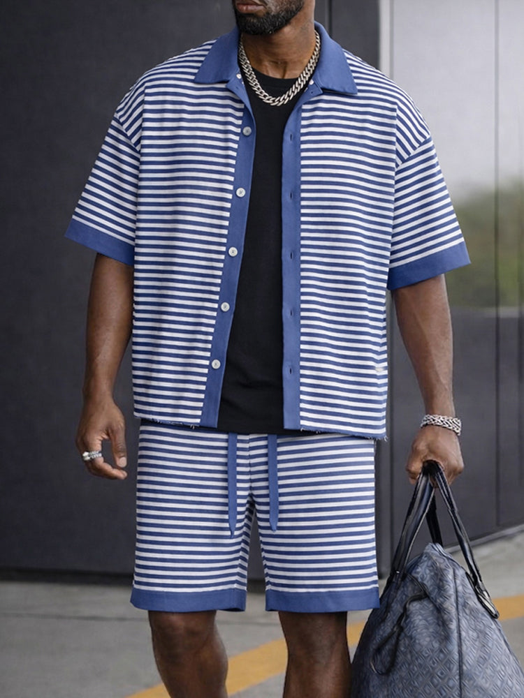Sporty Contrast Color Stripe 2-Piece Set