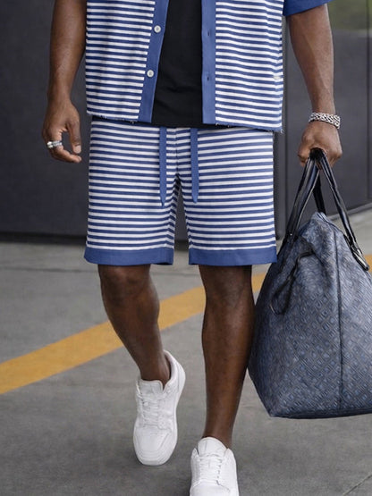 Sporty Contrast Color Stripe 2-Piece Set