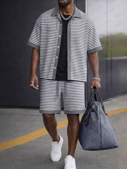 Sporty Contrast Color Stripe 2-Piece Set