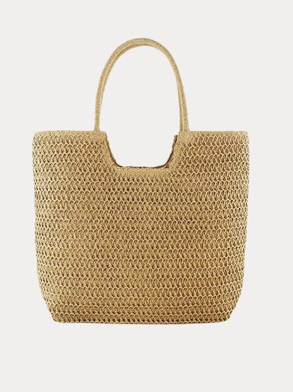 Boho Simple Large Capacity Woven Straw Tote Bag