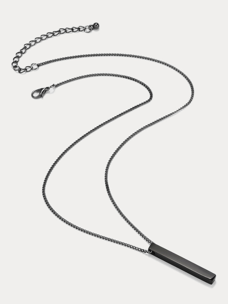 Simple Vertical Bar Pendant Necklace
