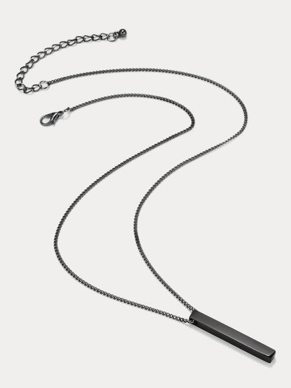 Simple Vertical Bar Pendant Necklace