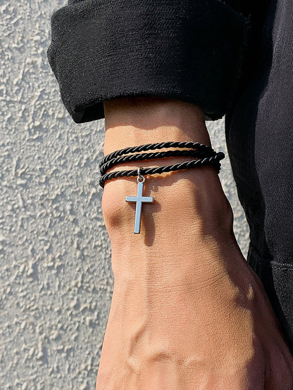 Ethnic Style Multi Layer Woven Cross Bracelets