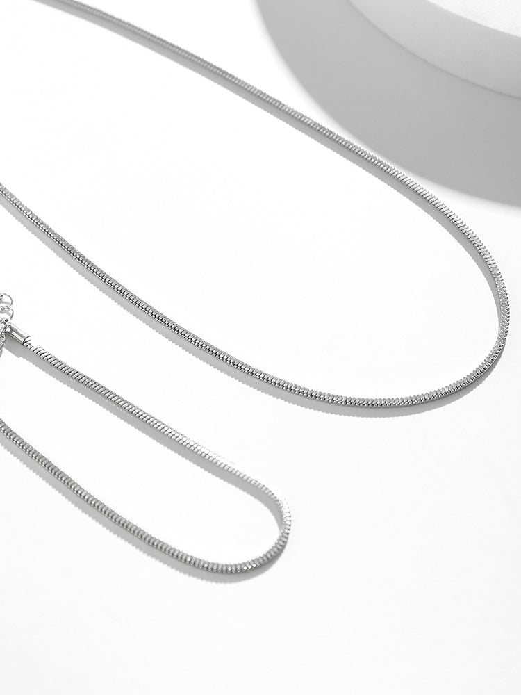 Simple Snake Chain Necklace and Bracelet Set
