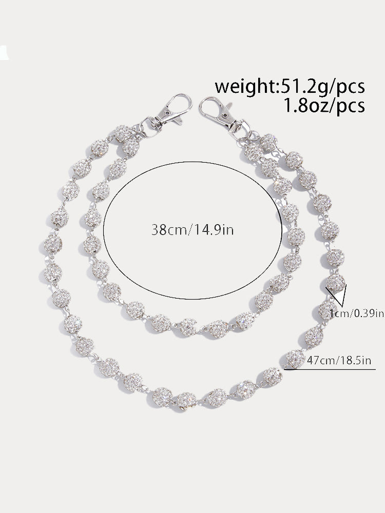Hip-Hop Street Rhinestone Keychain Wallet Pants Chain