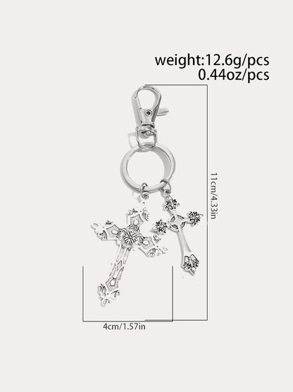 Retro Cross Pendant Keyring Jeans Pants Chain