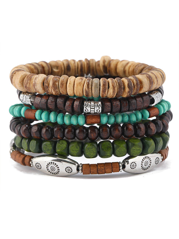 6Pcs Bohemian Beaded Stackable Bracelet Set