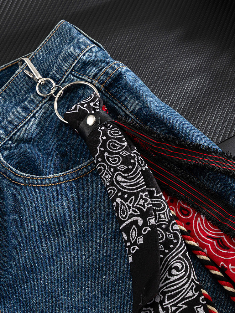 Paisley Kerchief Wallet Jeans Chain