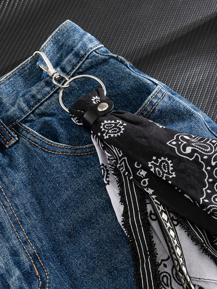 Paisley Kerchief Wallet Jeans Chain