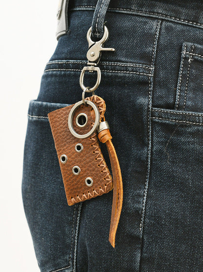 Retro Design Lighter Leather Case Keychain