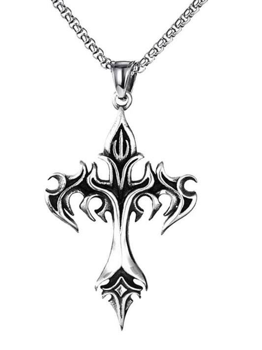 Vintage Gothic Cross Pendant Necklace