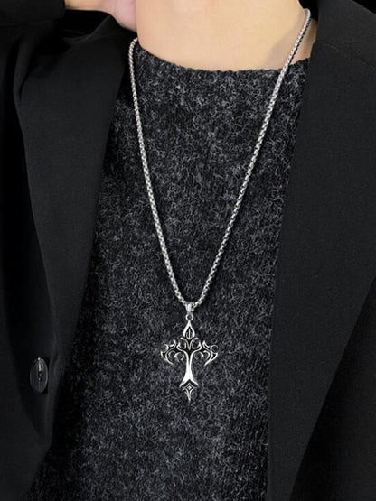 Vintage Gothic Cross Pendant Necklace