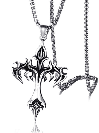 Vintage Gothic Cross Pendant Necklace