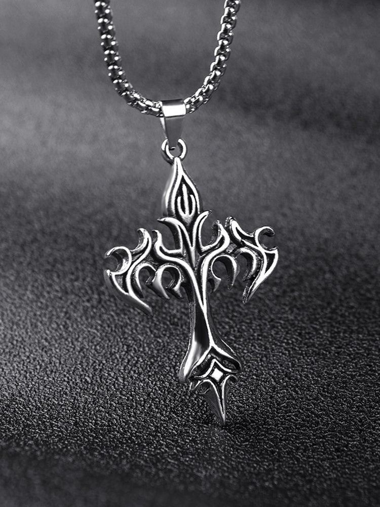Vintage Gothic Cross Pendant Necklace