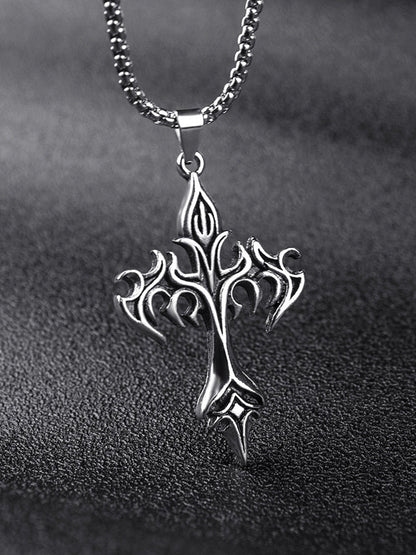 Vintage Gothic Cross Pendant Necklace