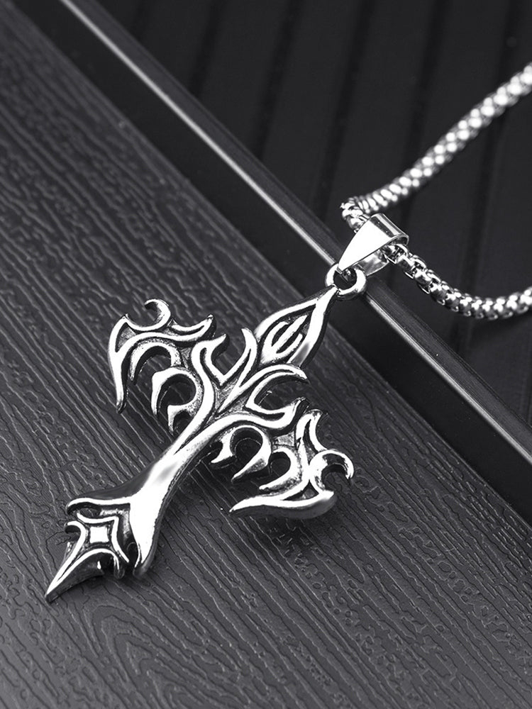 Vintage Gothic Cross Pendant Necklace
