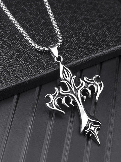 Vintage Gothic Cross Pendant Necklace
