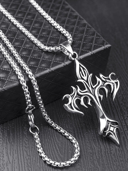 Vintage Gothic Cross Pendant Necklace