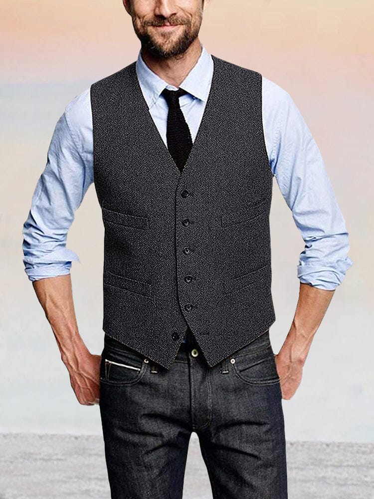 Classic Retro Tweed Vest