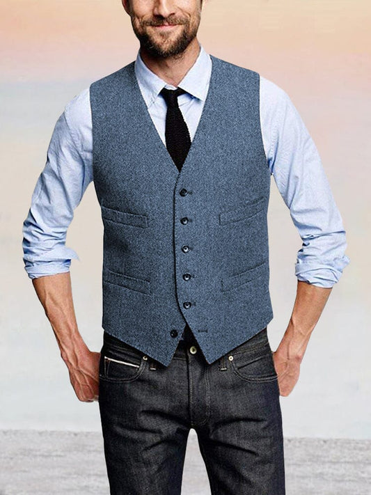 Classic Retro Tweed Vest