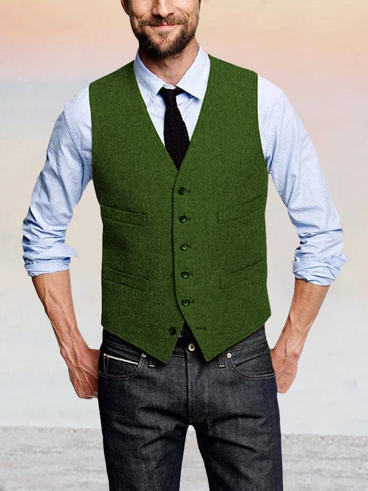 Classic Retro Tweed Vest