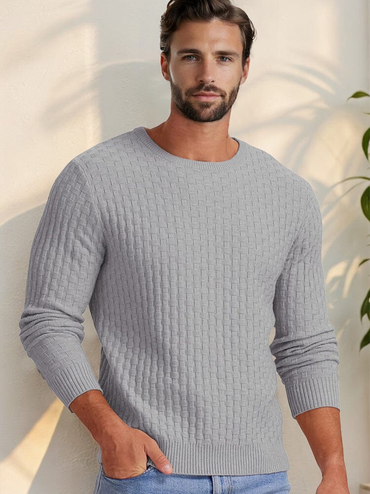 Casual Regular Fit Waffle Knit Sweater