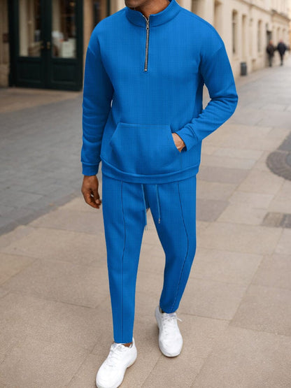 Athleisure Urban Fashion Waffle Matching Set